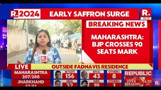 Breaking News BJP Crosses 90 Seats Mark In Maharashtra  Election Results On Republic TV [upl. by Eehsar]