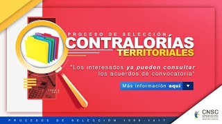 convocatoria contralorías territoriales CNSC [upl. by Ahsiloc]