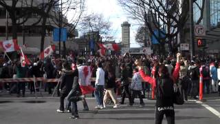 Vancouver Robson Square Reaction to Sidney Crosby OT Goal for Mens Hockey Gold [upl. by Ydnagrub]