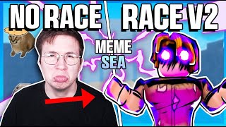 Meme Sea HOW TO GET A RACE  Race v2 TUTORIAL Fish Rabbit Bird AWAKENING Guide [upl. by Aksoyn673]