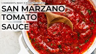 SIMPLE SAN MARZANO TOMATO SAUCE  5ingredient homemade tomato sauce ready in 10 minutes [upl. by Braunstein]