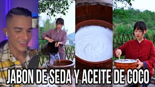 Proceso asiático para hacer jabón de seda con aceite de coco [upl. by Leff885]