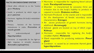 FACTS ABOUT ENDOCRINE SYSTEM [upl. by Aiciles]