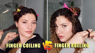 FINGER COILING VS FINGER ROLLING which one is best for your curl type [upl. by Gwendolin108]