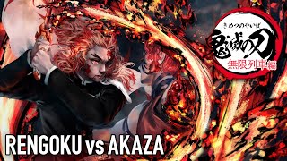 【Rengoku vs Akaza】煉獄 vs 猗窩座 あかざ  “テクノボイス付き”戦闘シーンのBGM 【無限列車編OST】 [upl. by Aileek]