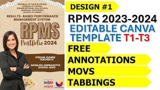 RPMS TEMPLATE SY 20232024 for TEACHER IIII EDITABLE CANVA OBJECTIVE 115  DESIGN 1 [upl. by Feeney]