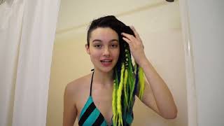 How I Wash Synthetic Dreads  Full Tutorial Dreadlock extensions white girl kraler kralerhair [upl. by Demona90]