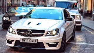 Lord Aleem C63 AMG 507 Tearing The Streets Of London Burnout Revs and More [upl. by Lednar150]