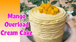 MANGO OVERLOAD CREAM CAKE  Fresh Mango  Mango Mascarpone Frosting easydessertrecipe mango [upl. by Mohandis]