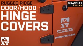 Jeep Wrangler Rugged Ridge DoorHood Hinge Covers 20072018 JK 2 Door Review [upl. by Anomer]