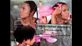 🍭78🍭 Hydratation intense sur cheveux crepus finstype 4C Tentative dafro [upl. by Zurheide]