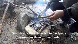 Survival kurse  Messer aus Stein  Knives made ​​of stone Part 1 [upl. by Mattland]