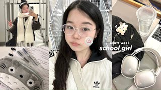 PINTERESTSCHOOL GIRL📃🖇️ Busy campus days Cute winter outfits exam week etc [upl. by Fi410]