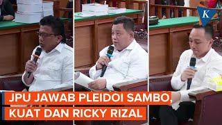 Hari Ini JPU Jawab Pleidoi Ferdy Sambo Kuat dan Ricky Rizal di Sidang Replik [upl. by Leibman]