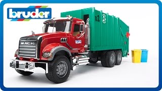 Bruder Toys MACK Granite Rear Loading Garbage Truck 02812 [upl. by Leanatan]