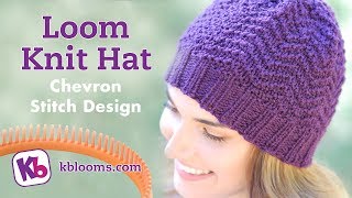 Loom Knit Hat Chevron Stitch Pattern [upl. by Wakefield]