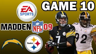 Steelers Madden 09 Season Simulation  Game 10 vs Chargers [upl. by Rehpotsrik]