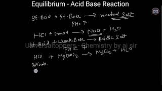 Acid Base Neutralisation Reaction  Equilibrium  Class 11 Chemistry class11chemistry [upl. by Marleen]