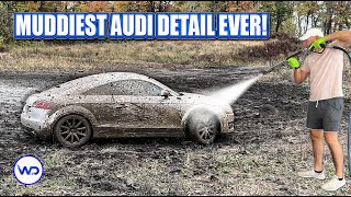 Can It Be Cleaned Deep Cleaning A MUDDY Audi TT For Free Car Detailing Restoration [upl. by Laehcym]