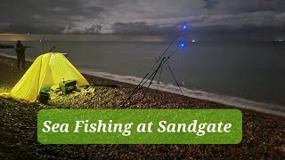 Sea Fishing UK  Sandgate  Kent  Squidding [upl. by Erreid]