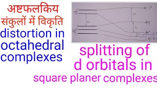 अष्टफलकिय संकुलों में विकृति distortion in octahedral complexes in hindi splitting of d orbital [upl. by Clary850]