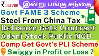 RELIANCE  Tamil share market news  General insurance Corp of India  Adani Enterprises  Sona BLW [upl. by Narik]