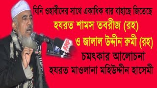 শামস তাবরীজ ও জালাল উদ্দীন রুমী রহএর মজার আলোচনা  allama mohiuddin hashemi  bangla waz I2020 [upl. by Misa]