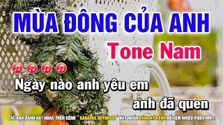 Karaoke Mùa Đông Của Anh  Tone Nam F  Nhạc Sống Huỳnh Lê [upl. by Cherianne]