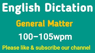 100105WPM ENGLISH STENO DICTATIONSSCHIGH COURT STENO EXAM [upl. by Eegnat531]