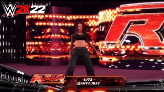 WWE2K22 Lita Retro Version Entrance Showcase mode [upl. by Ennahoj96]