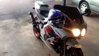 1998 CBR250RR Yoshimura TRS Exhaust Rev and Walk Around [upl. by Nnaid]