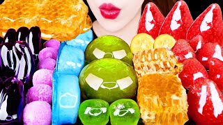 ASMR RAINBOW CANDIED FRUIT TANGHULU HONEY COMB TTEOK MARSHMALLOW EATING SOUNDS MUKBANG 탕후루 먹방 咀嚼音 [upl. by Duj101]