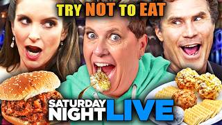 Try Not To Eat  SNL Schweddy Balls Lunch Lady Land Taco Town  People vs Food [upl. by Bunow]