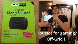 Gaming off grid Simple Mobile hotspot review Rocket league [upl. by Anayra]