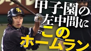 【衝撃でしかない】柳田悠岐、”甲子園の左中間”にこの特大アーチ [upl. by Borlow]