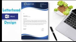 How to make Professional blue letterhead graphic template in Ms word [upl. by Anselmo]