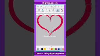 Digitizing Heart Design For Embroidery File Format  Easy Digitizing digitizingsUSA [upl. by Sig]