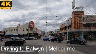 Driving Southbank to Balwyn  Melbourne Australia  4K UHD [upl. by Ahsotal]