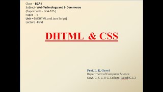 DHTMLCSS For BCAI [upl. by Honora]