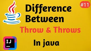 Difference Between throw and throws  Java Tutorial  Exception Handling [upl. by Belda553]