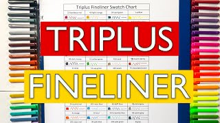 All the Staedtler Triplus Fineliners Swatches and Names [upl. by Krystyna]