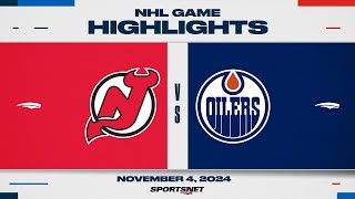 NHL Highlights  Devils vs Oilers  November 4 2024 [upl. by Alvis]