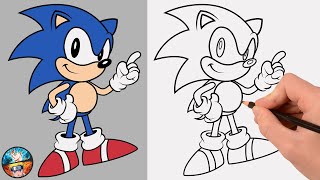 COMO DIBUJAR A SONIC FÁCIL PASO A PASO dibujos [upl. by Nivlek]