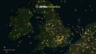 Timelapse of the UK airspace from 0049 to 2359 UTC on February 22 2024 🛫 [upl. by Rivers]