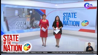 State of the Nation Part 1 Patay sa hazing Bagyong Julian Chinese spy Atbp [upl. by Didier]