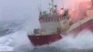 Trawler in rough sea [upl. by Adaurd]