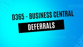 Deferrals in Business Central [upl. by Ahselak102]