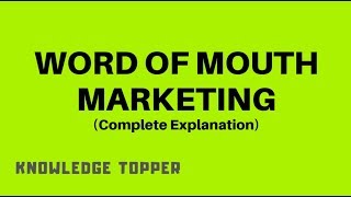 Word of Mouth Marketing  WOM Marketing By Knowledge Topper UrduHindi [upl. by Sinnal779]