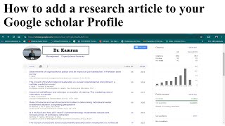 How to add a research article to your Google scholar Profile [upl. by Nolahs]