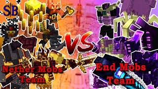 Nether Mobs Team vs End Mobs Team  119 Version  Minecraft Mob Battle [upl. by Eedoj]